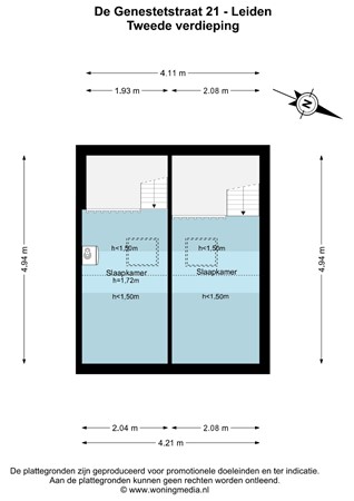 Floorplan - De Genestetstraat 21, 2321 XN Leiden